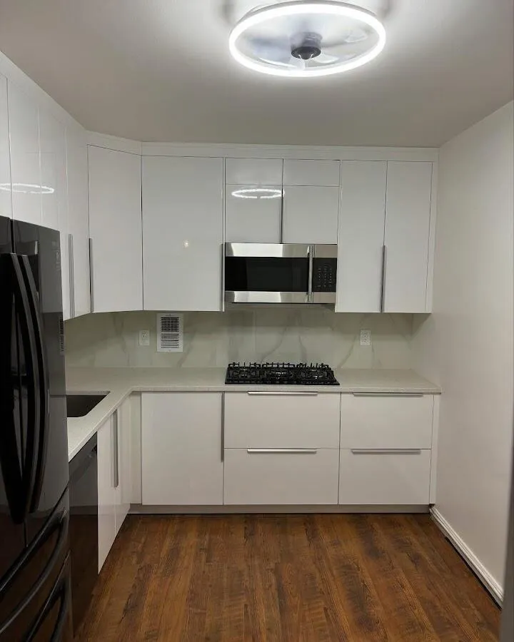 Renovated kitchen with quartz countertops in Charlestown